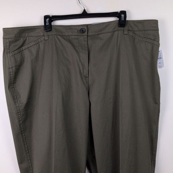 Talbots Plus Size Straight-Leg Chinos NWT Moss Green Size 20W - Picture 6 of 11